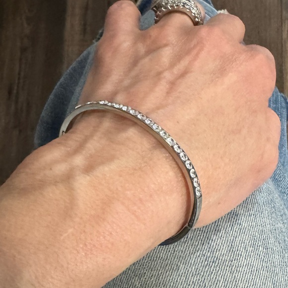 STAINLESS STEEL CLASSIC DIAMOND BANGLE - Picture 3 of 4